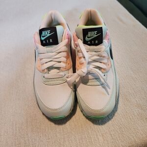 Nike AI Kids Sneakers - White with Pink and Green Accents